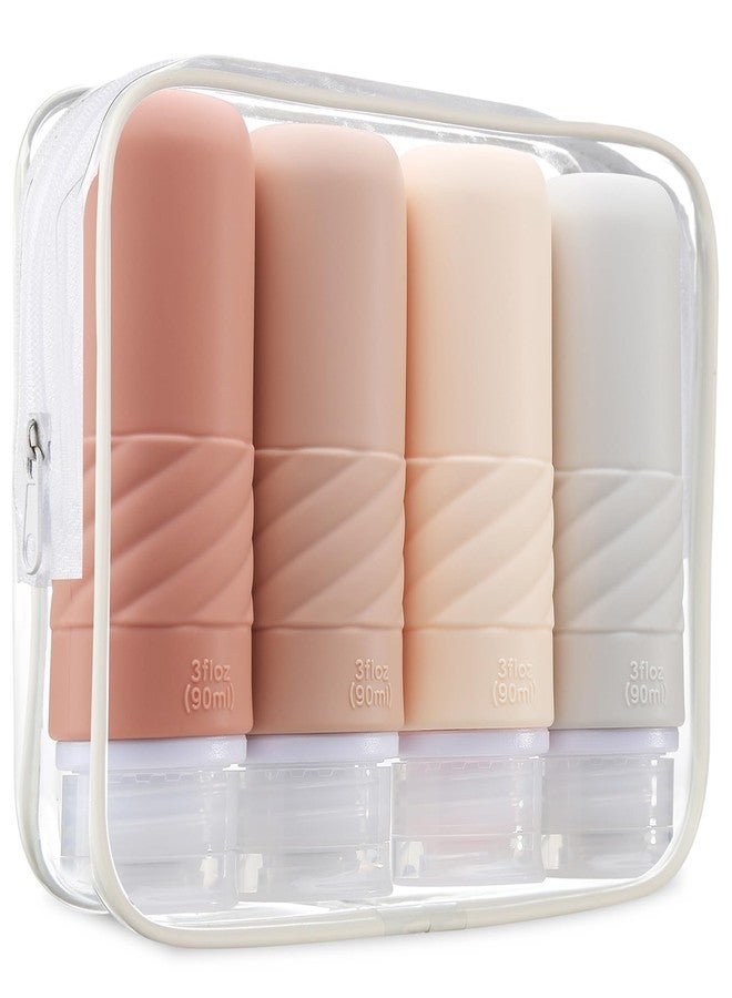 Gemice Travel Bottles for Toiletries, Tsa Approved 3oz Portable Travel Bottles, BPA Free Leak Proof Squeezable Travel Size Containers, Travel Accessories for Shampoo Conditioner Lotion (4 Pack) - Image 1